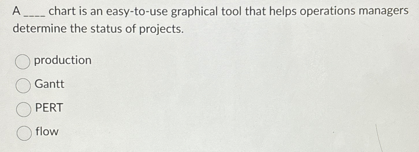  A chart is an easy-to-use graphical tool that helps operations managers