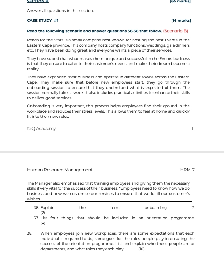  SECTION B [65 marks] Answer all questions in this section. CASE