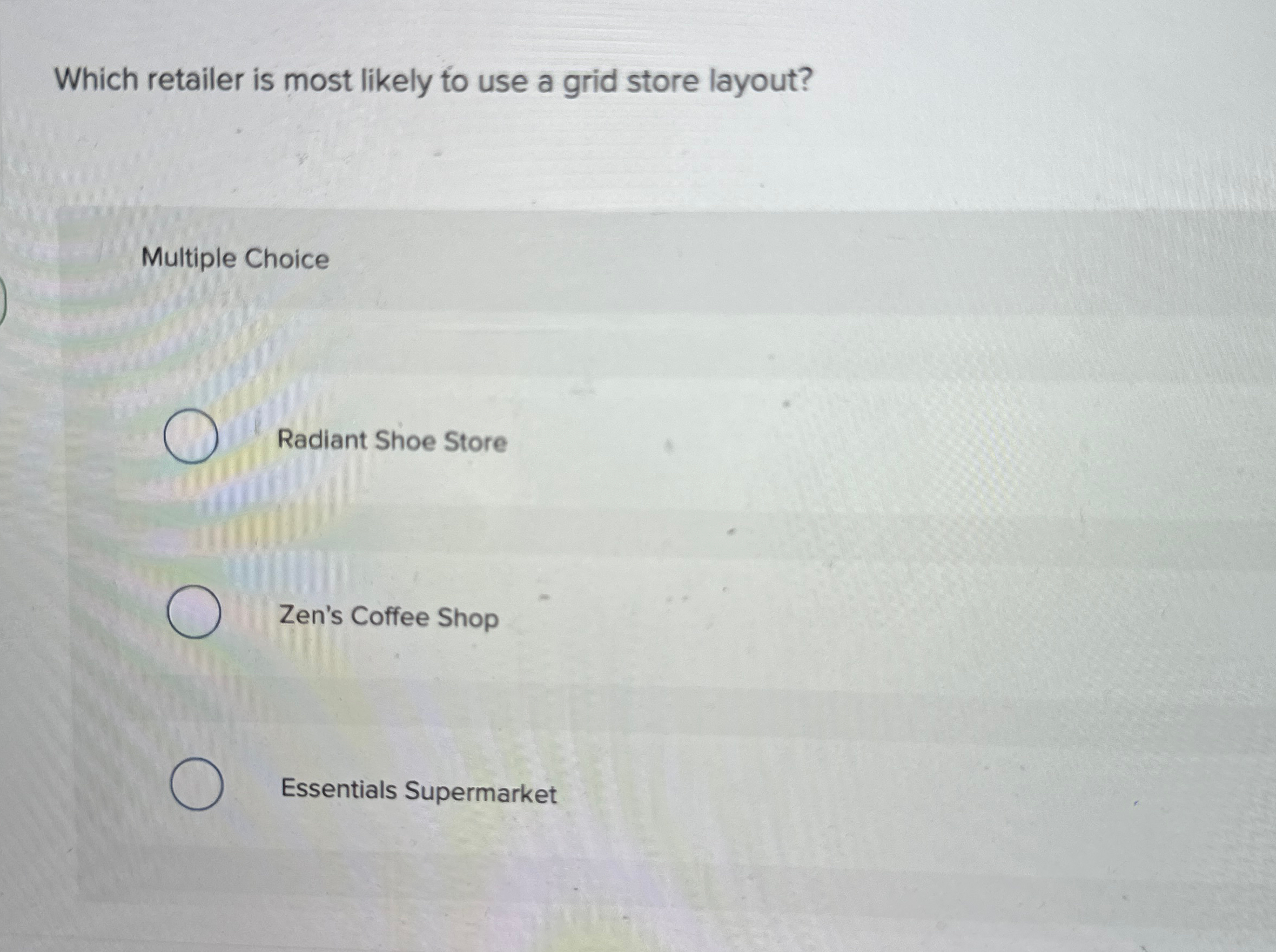  Which retailer is most likely to use a grid store layout?