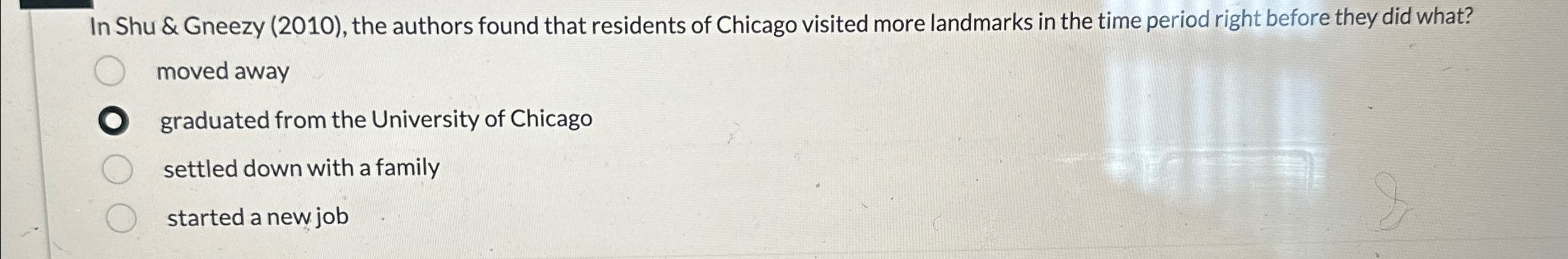  In Shu & Gneezy (2010), the authors found that residents of