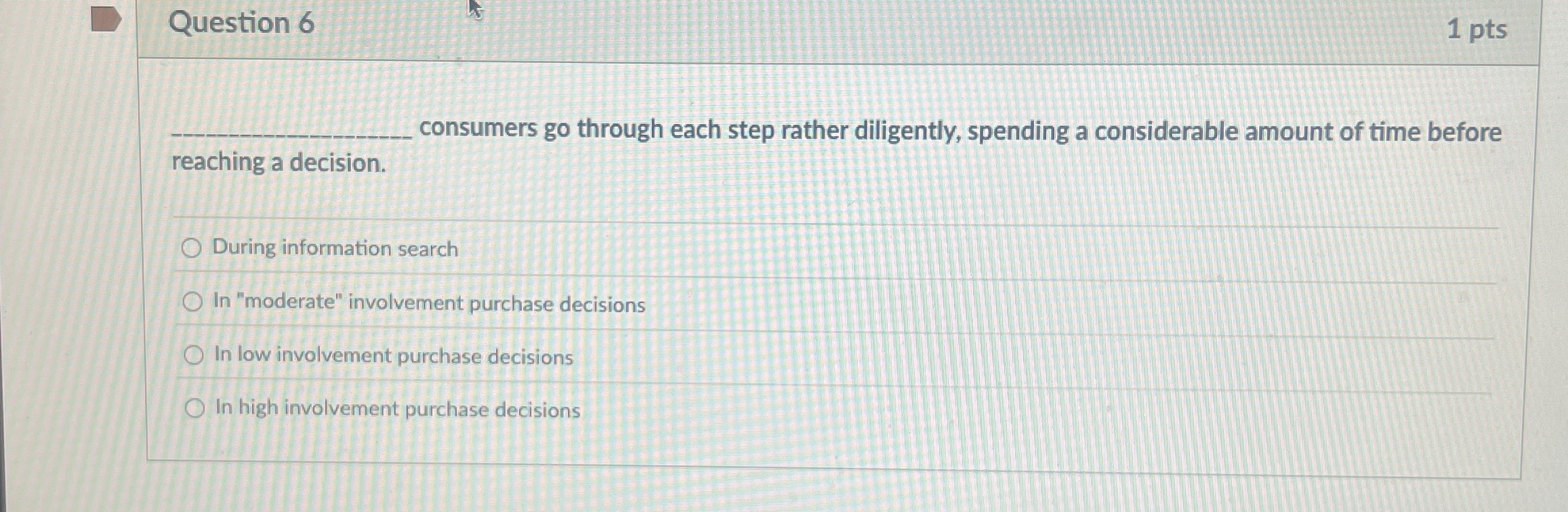  Question 6 1 pts q, consumers go through each step rather