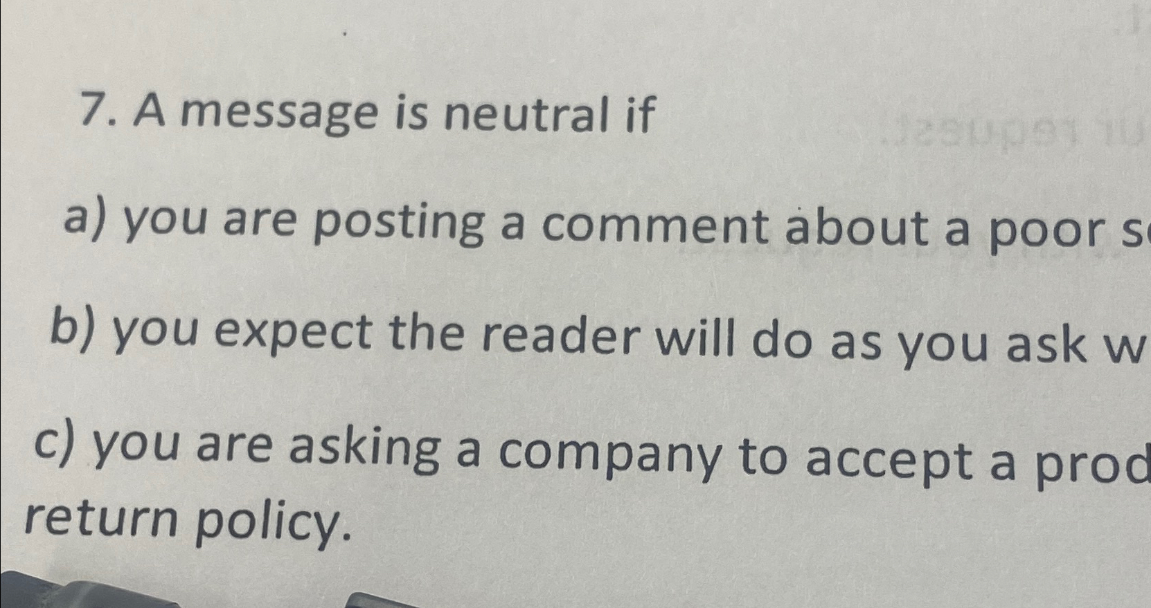  A message is neutral if a) you are posting a comment
