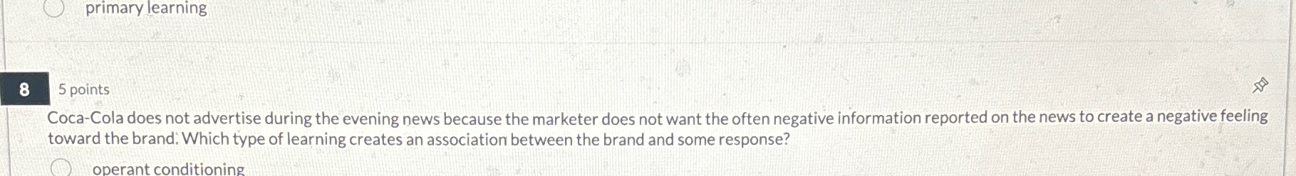  primary learning 85 points Coca-Cola does not advertise during the evening