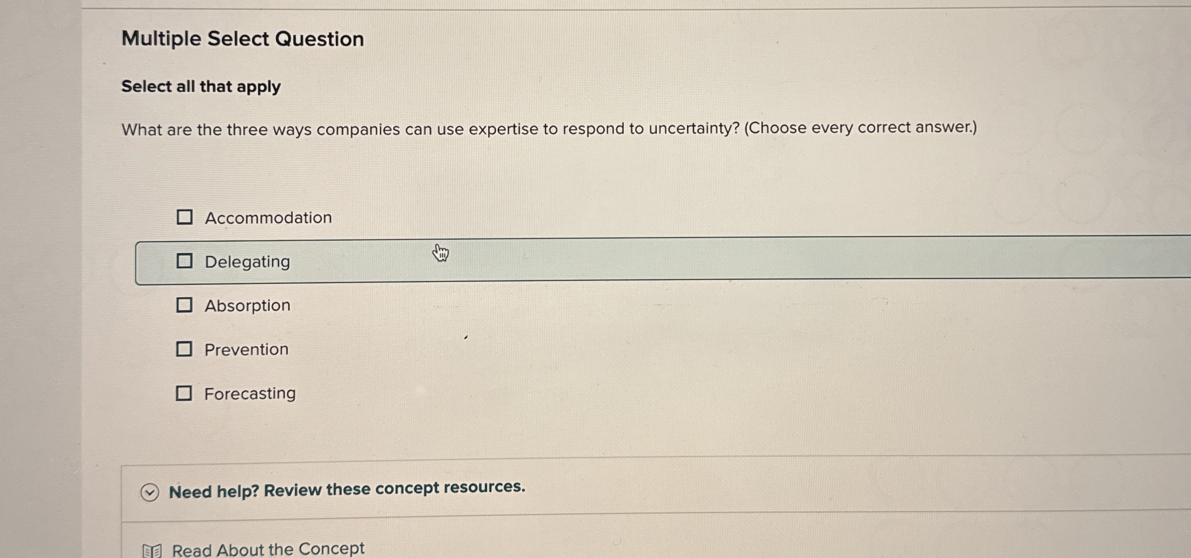  Multiple Select Question Select all that apply What are the three