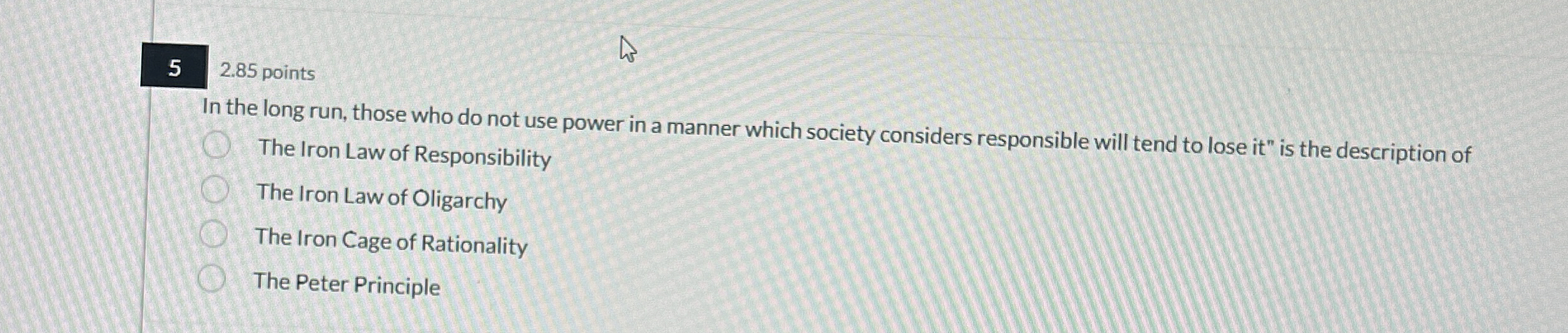  5,2.85 points In the long run, those who do not use