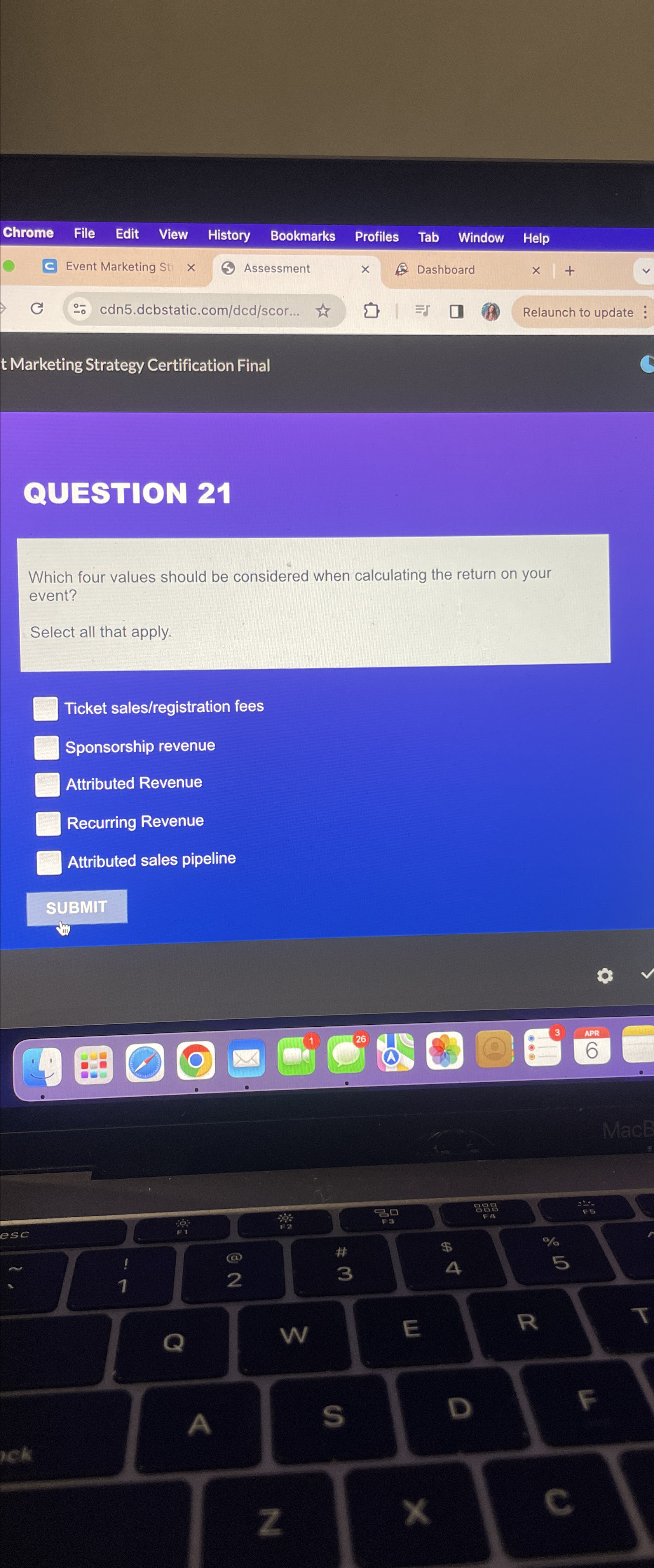  Chrome File Edit View History Bookmarks Profiles Tab Window Help Event