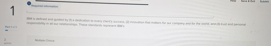  Help Save & Exit Submit 1 Required information q, Part 1