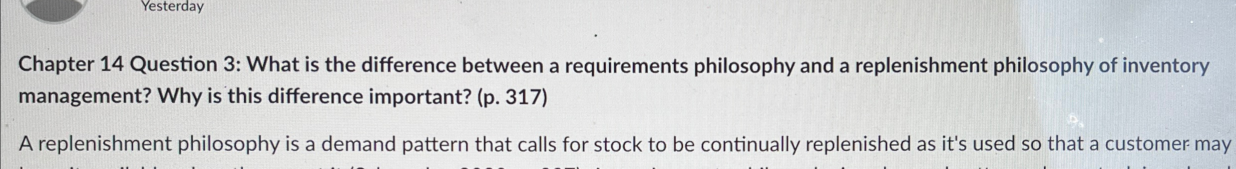  Chapter 14 Question 3: What is the difference between a requirements