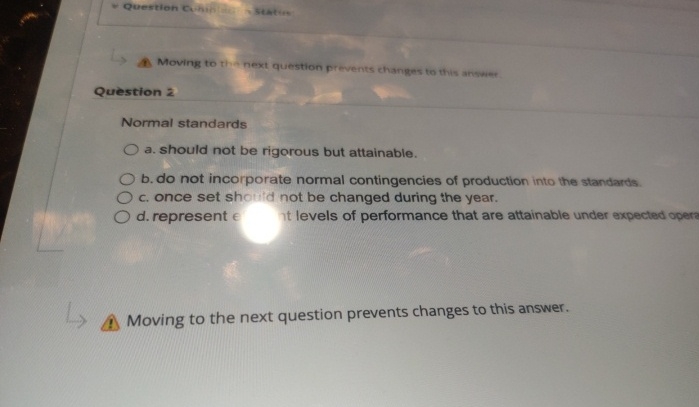  Question cury station Moving to tha next question prevents changes to