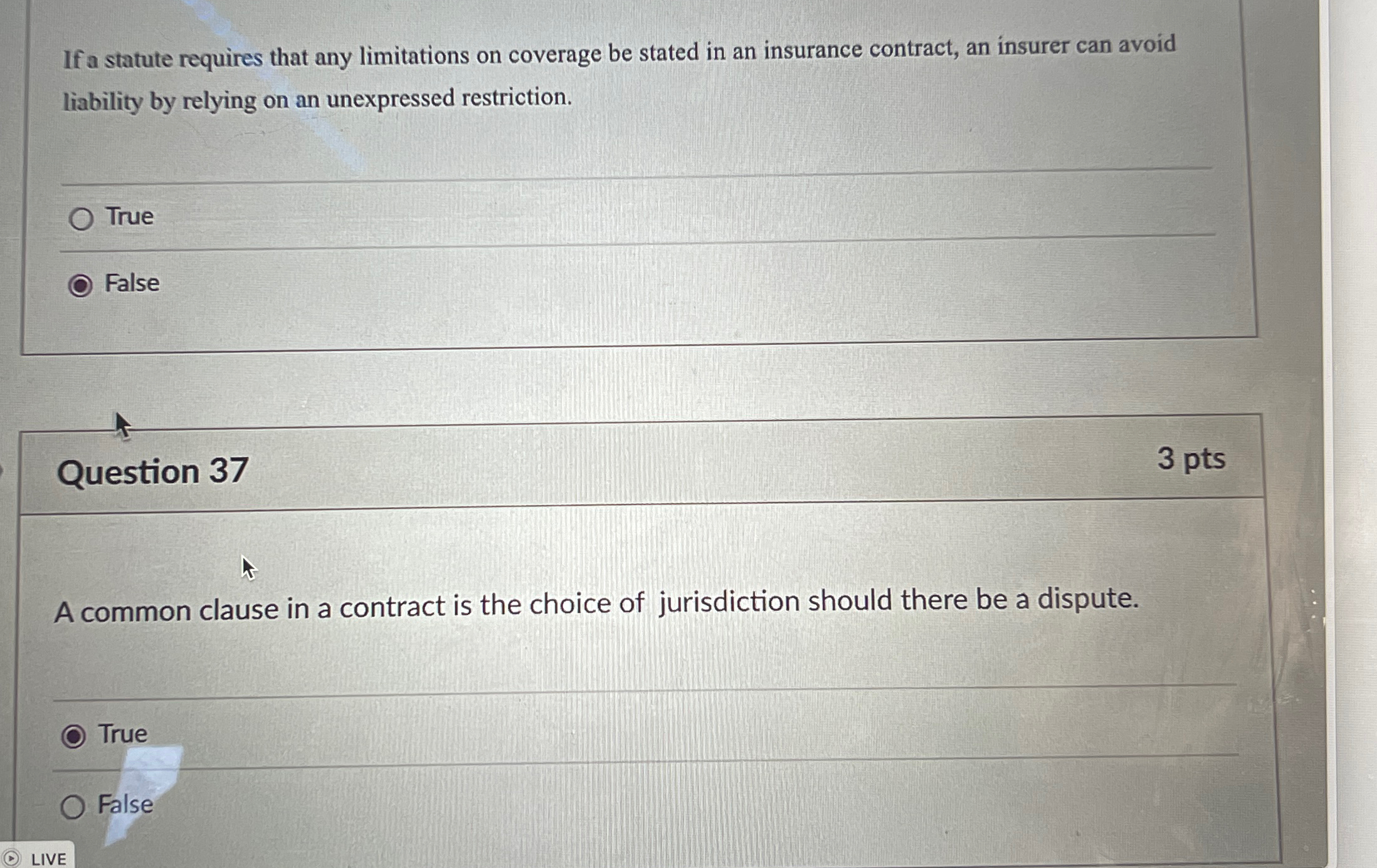  If a statute requires that any limitations on coverage be stated