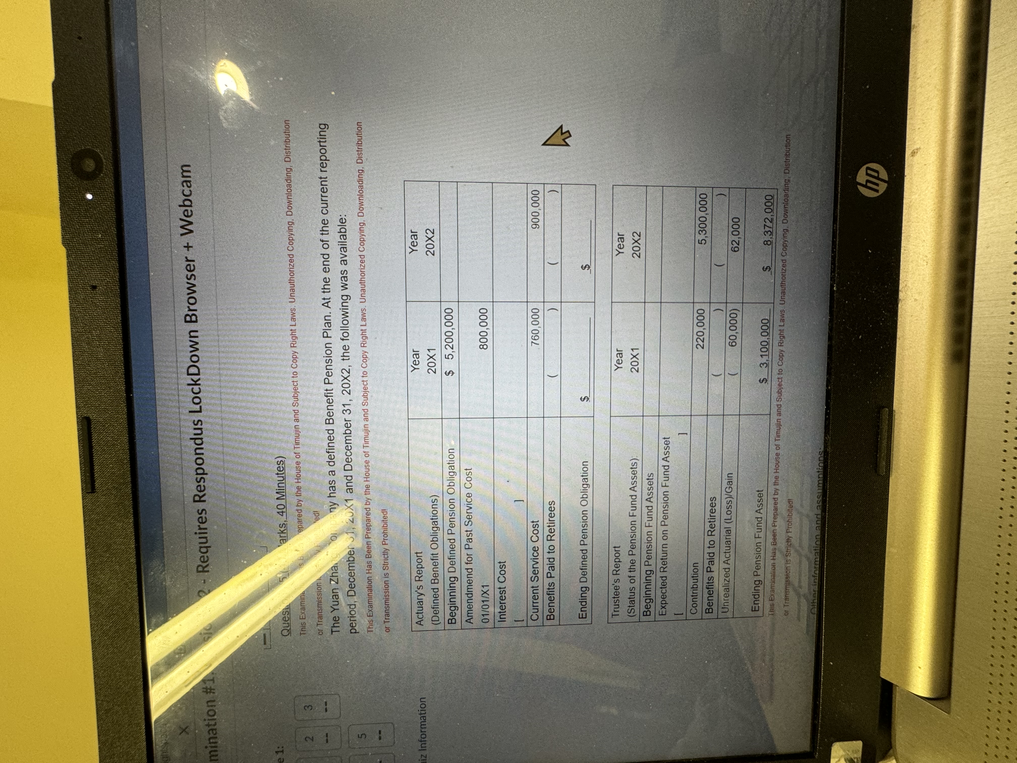 Requires Respondus LockDown Browser + Webcam mination #1 21: Ques arks,