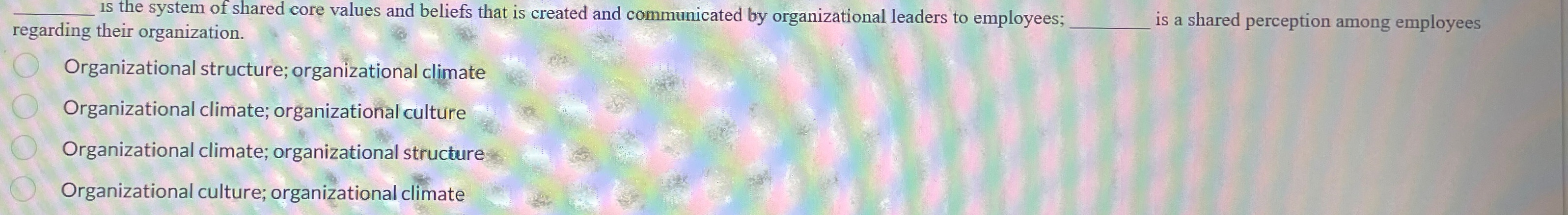  q, is the system of shared core values and beliefs that