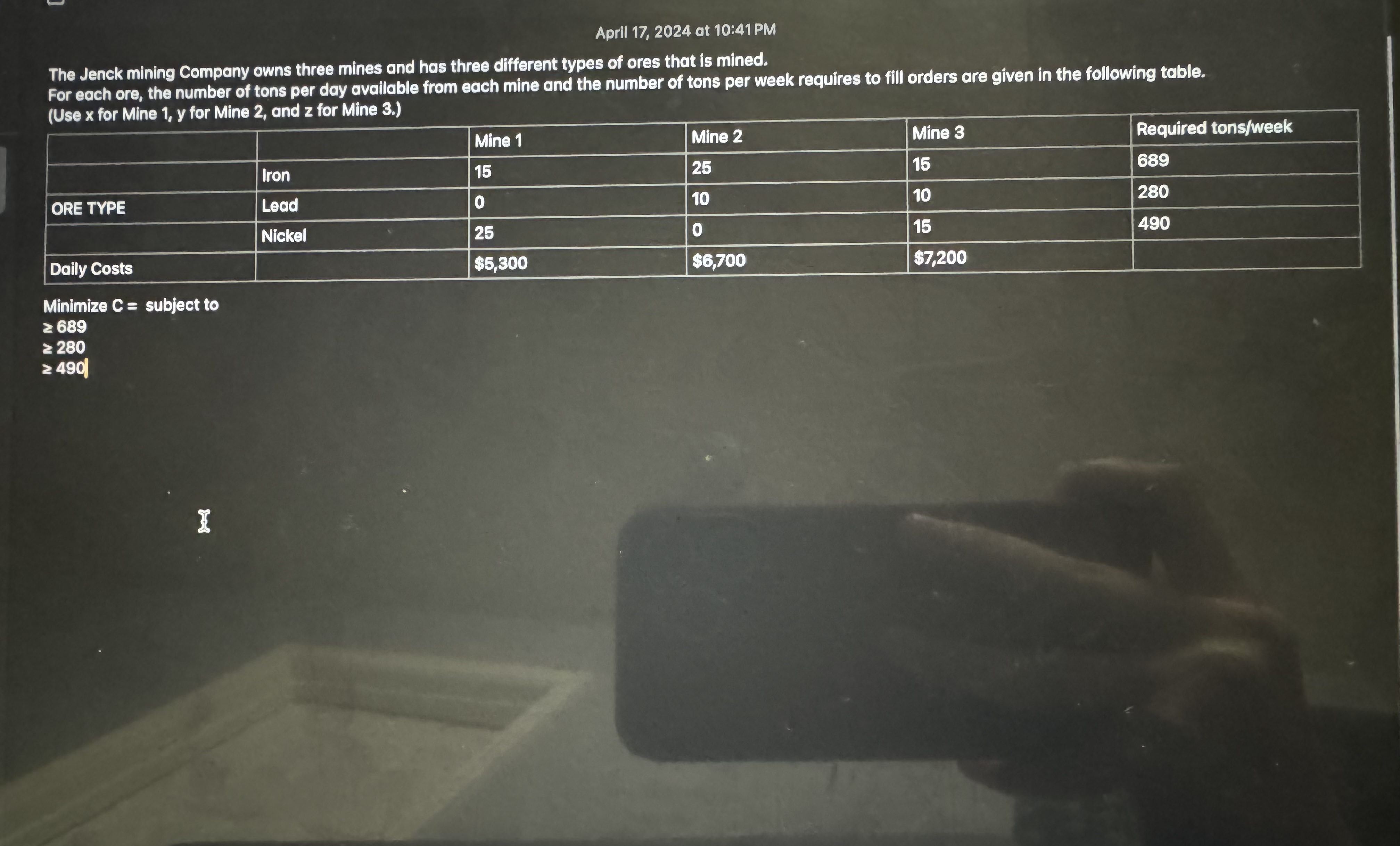  April 17,2024 at 10:41 PM The Jenck mining Company owns three