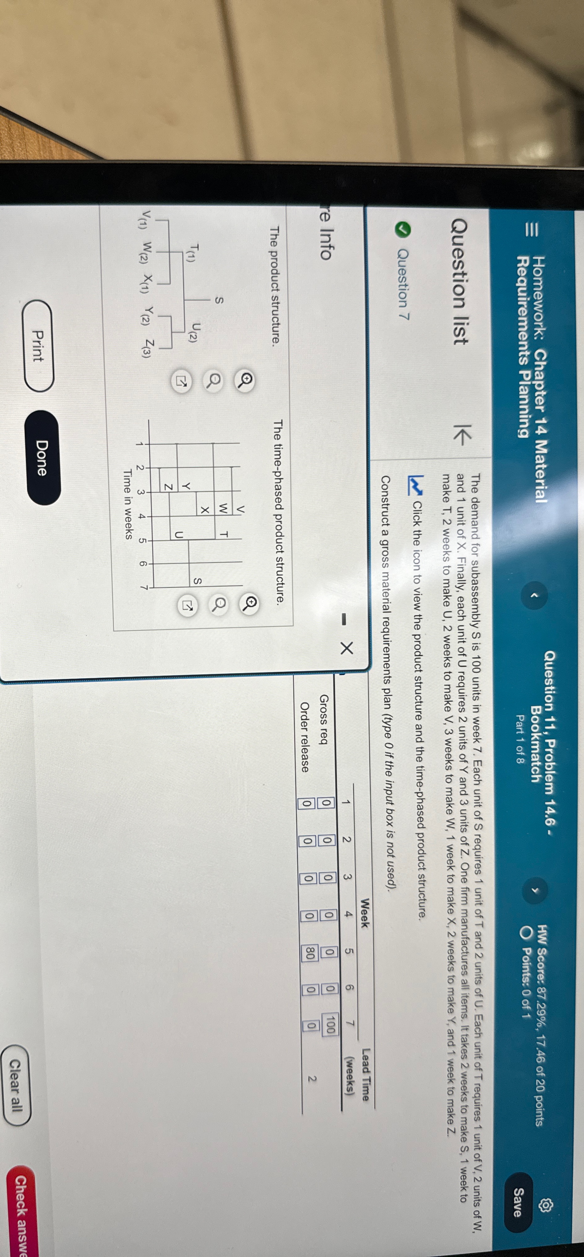  Homework: Chapter 14 Material Question 11, Problem 14.6- Requirements Planning Bookmatch