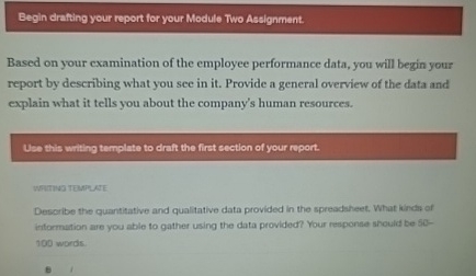  Begin drafting your report for your Module Two Assignment. Based on