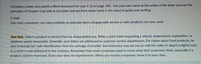  Complete a letter and submit a Word document for case 6.16