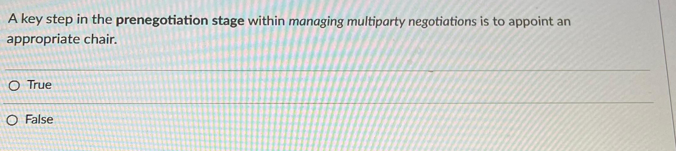  A key step in the prenegotiation stage within managing multiparty negotiations