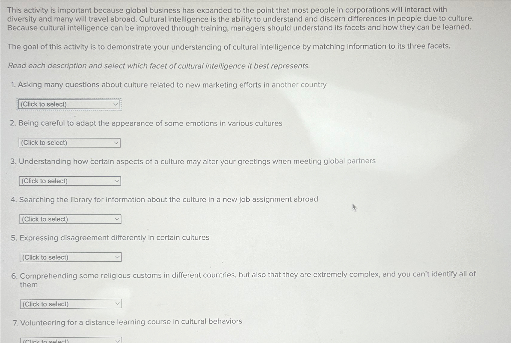  This activity is important because global business has expanded to the