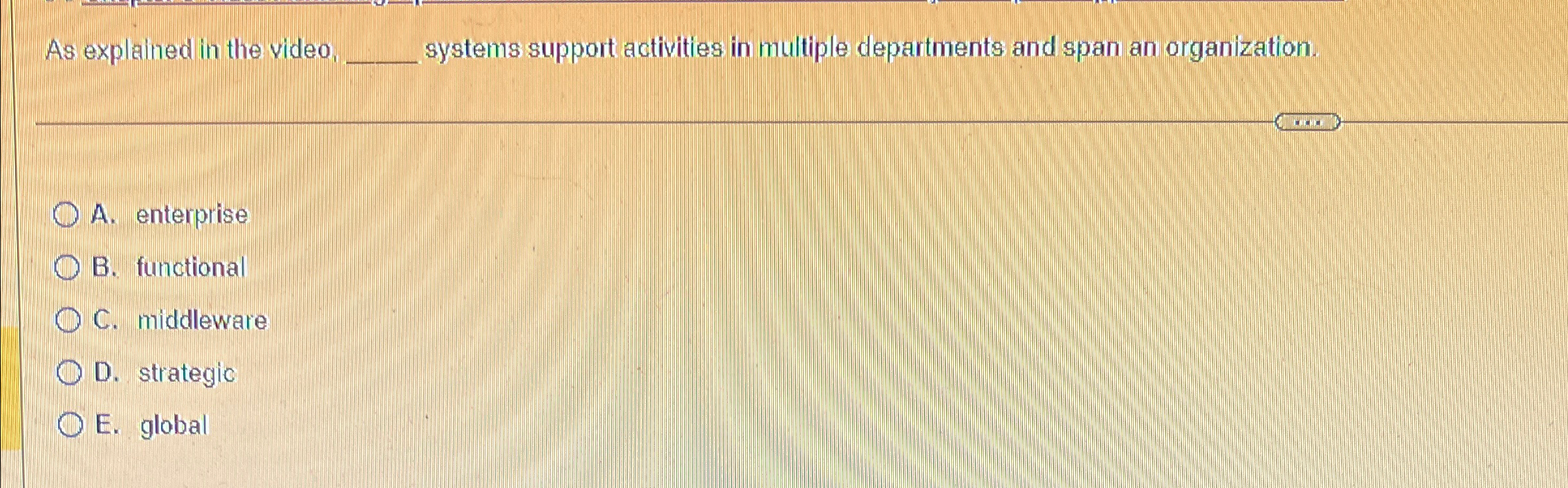  As explained in the video, q, systems support activities in multiple