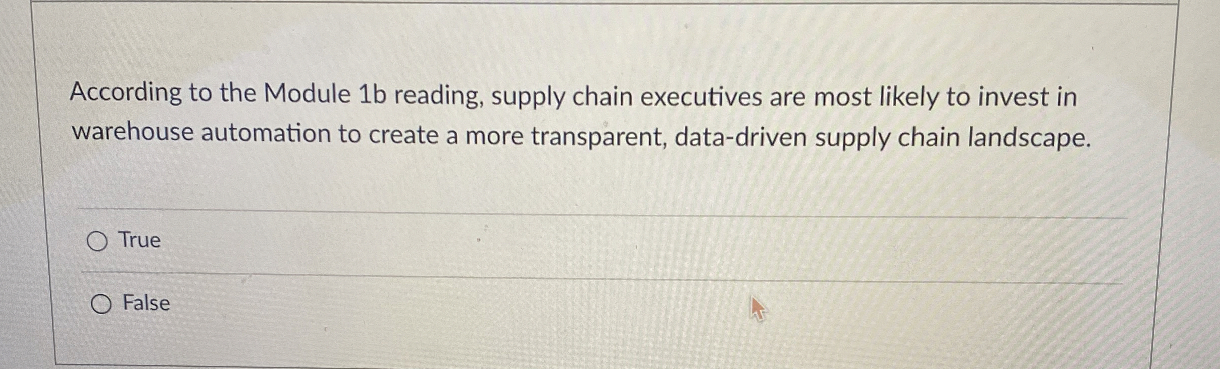  According to the Module 1 b reading, supply chain executives are