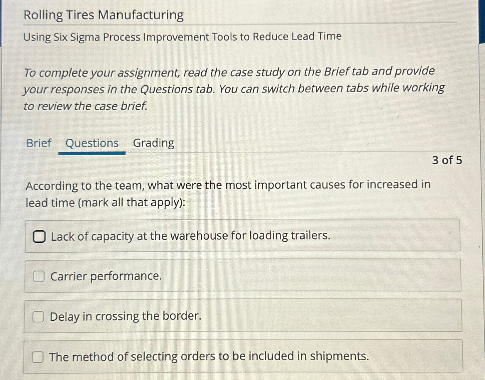  Rolling Tires Manufacturing Using Six Sigma Process Improvement Tools to Reduce