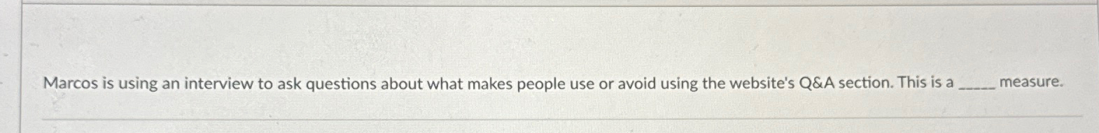  Marcos is using an interview to ask questions about what makes