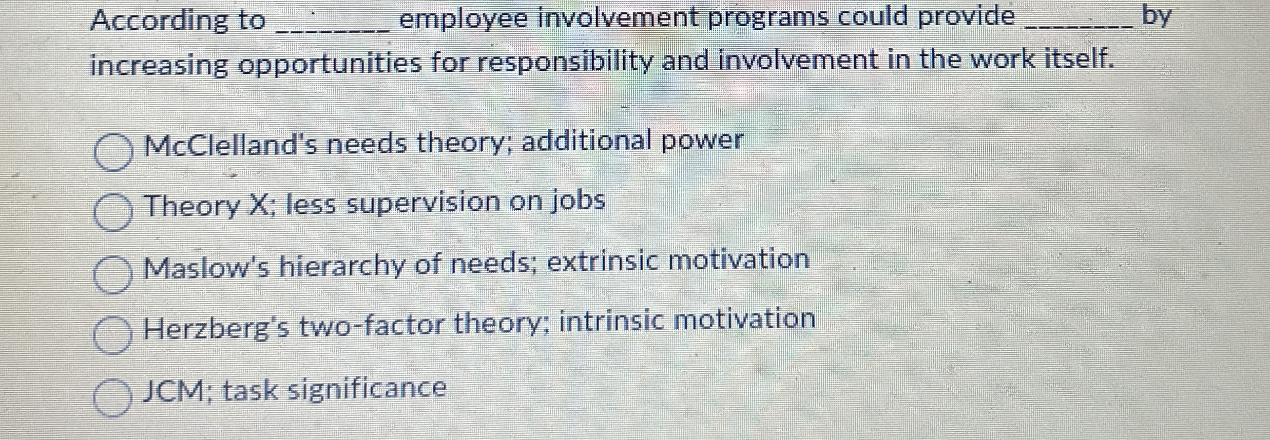  According to q, employee involvement programs could provide q, by increasing