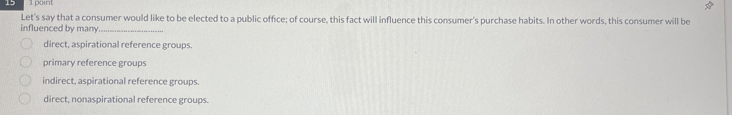  Let's say that a consumer would like to be elected to
