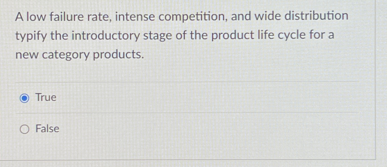  A low failure rate, intense competition, and wide distribution typify the
