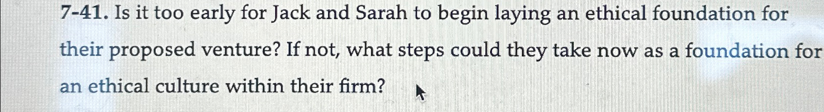  7-41. Is it too early for Jack and Sarah to begin