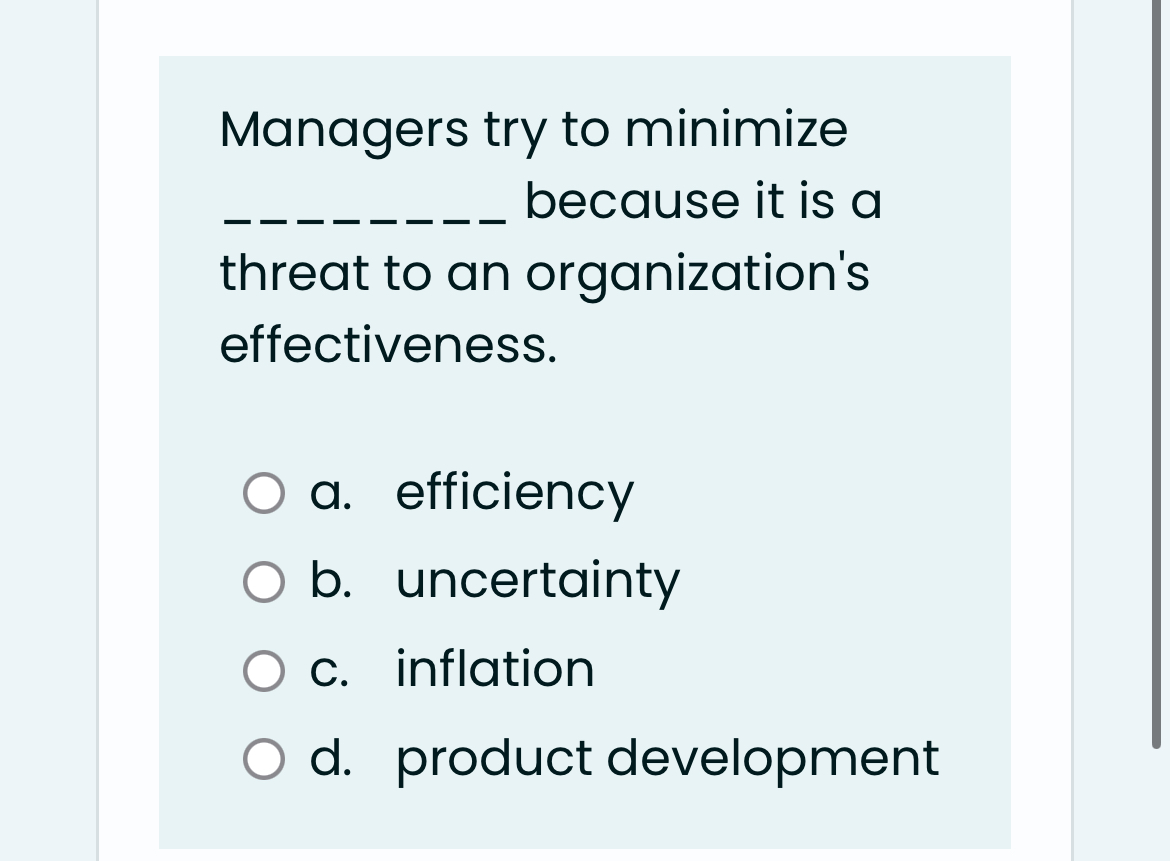  Managers try to minimize q, because it is a threat to