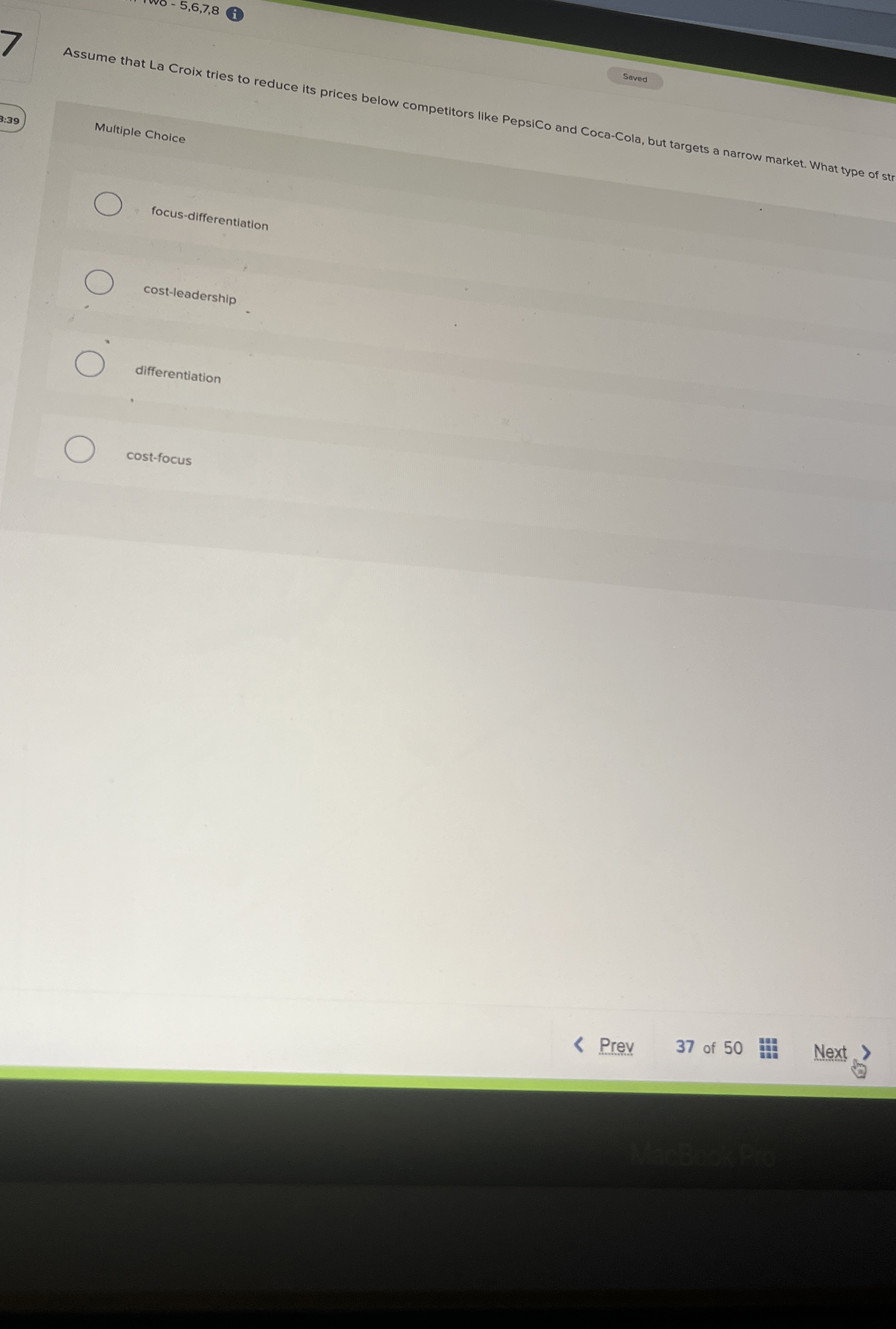  5,6,7,8 Saved Assume that La Croix tries to reduce its prices