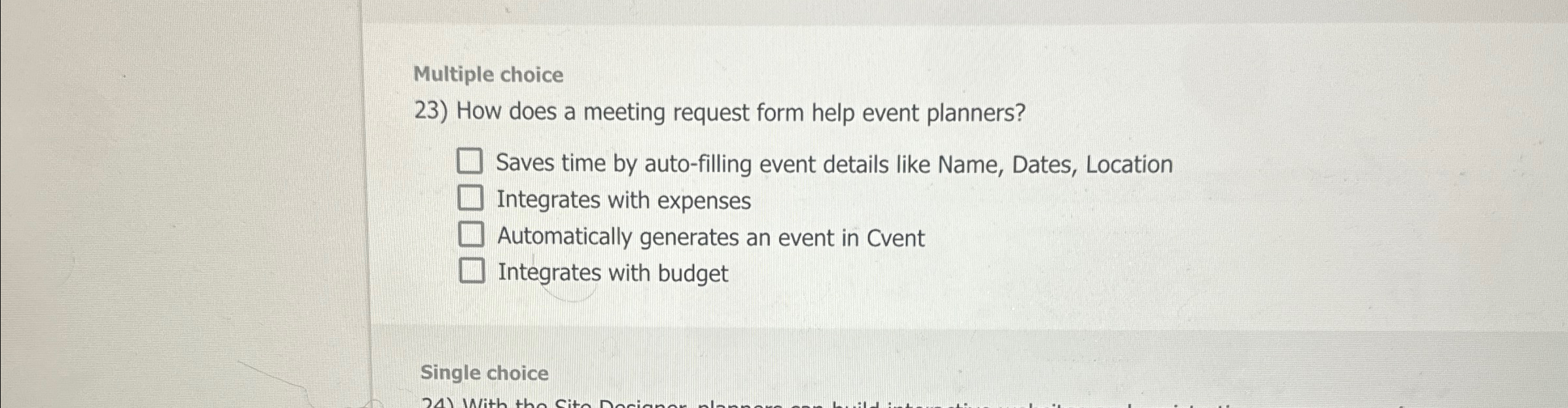  Multiple choice How does a meeting request form help event planners?