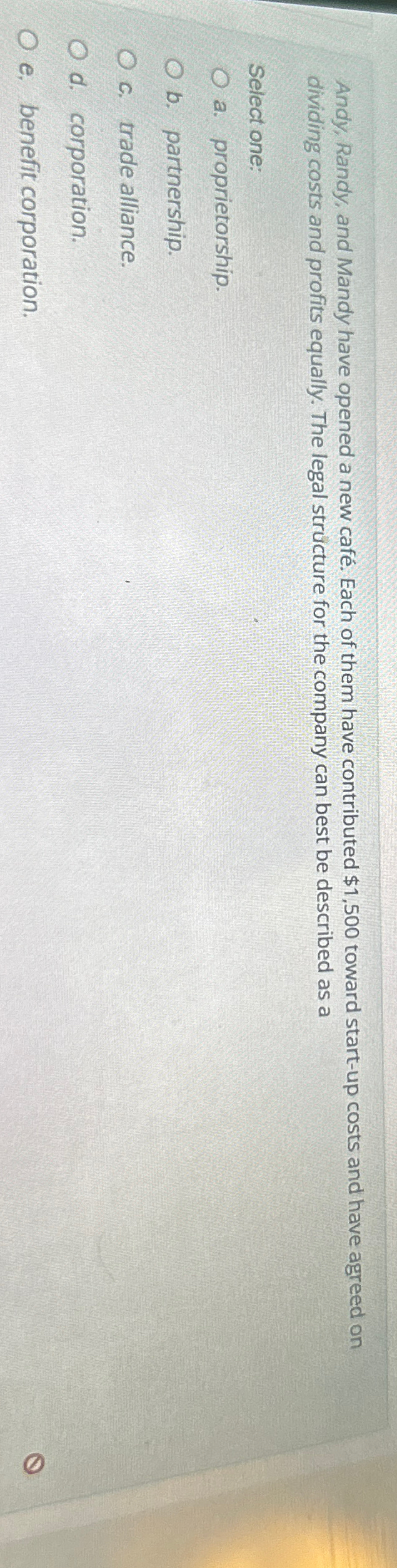  Andy, Randy, and Mandy have opened a new caf. Each of