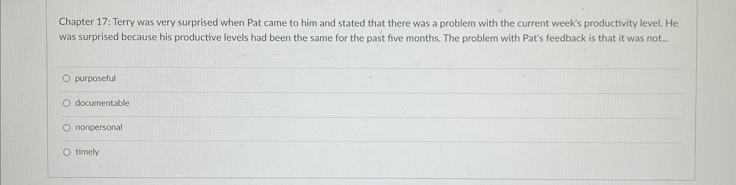  Chapter 17: Terry was very surprised when Pat came to him