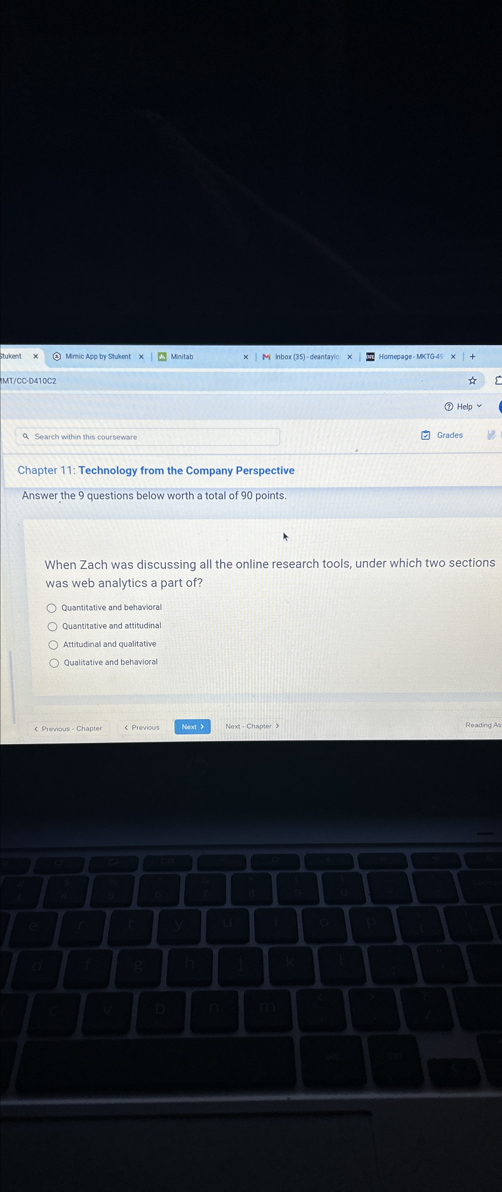  stukent (5) Mimic App by Stukent Minitab M Inbox (35)-deantaylo Homepage