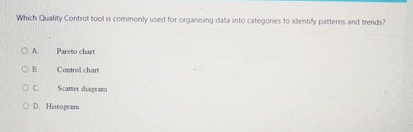  Which Quality Control tool is commonly used for organising data into