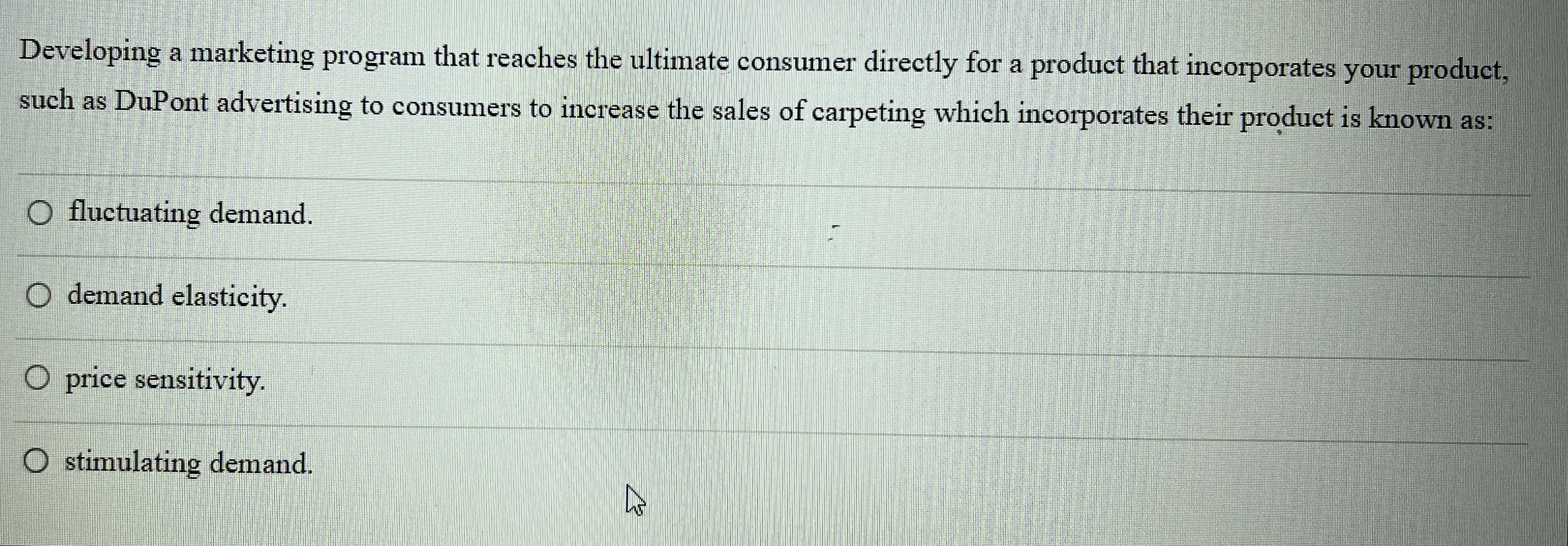  Developing a marketing program that reaches the ultimate consumer directly for