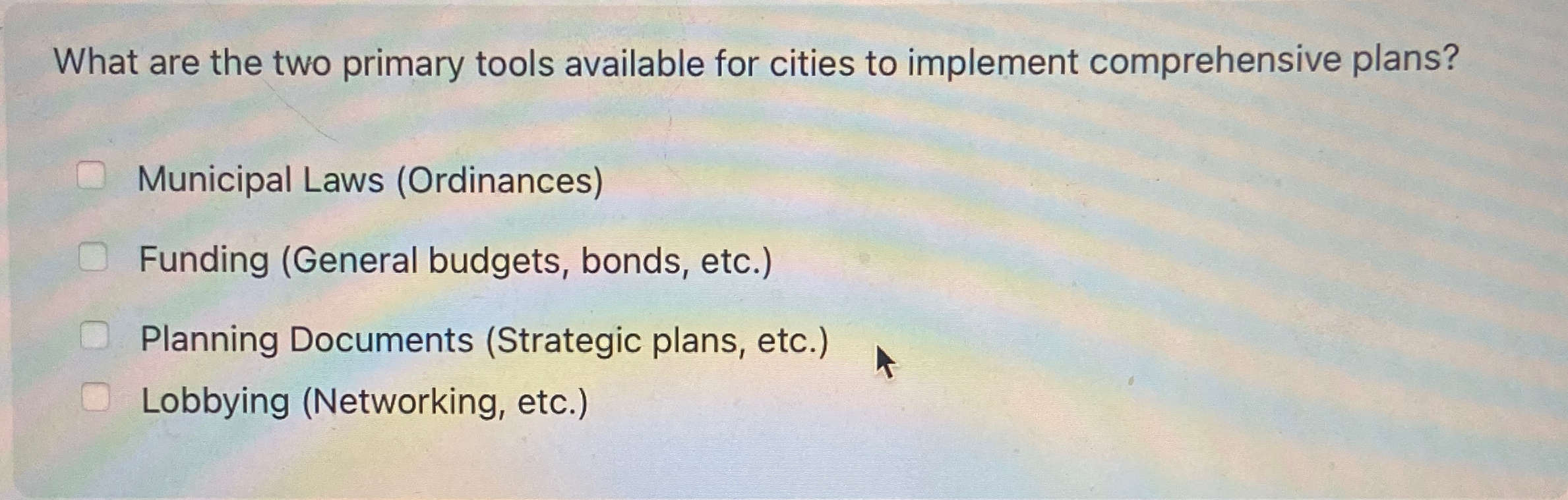  What are the two primary tools available for cities to implement