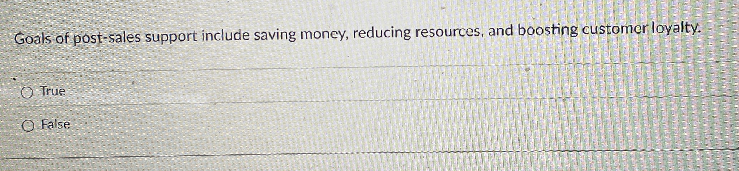  Goals of post-sales support include saving money, reducing resources, and boosting