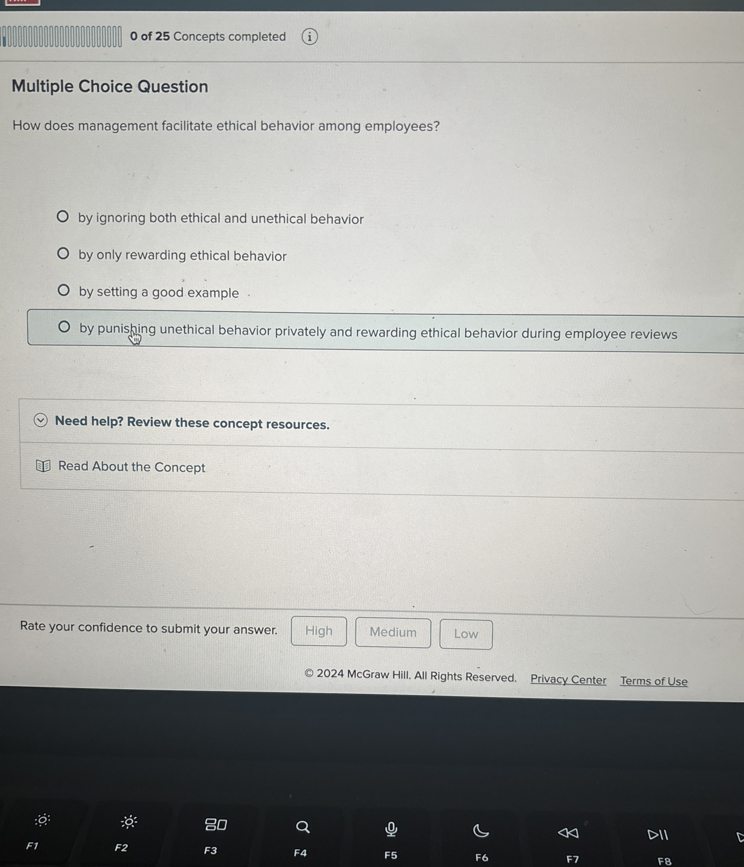  Multiple Choice Question How does management facilitate ethical behavior among employees?