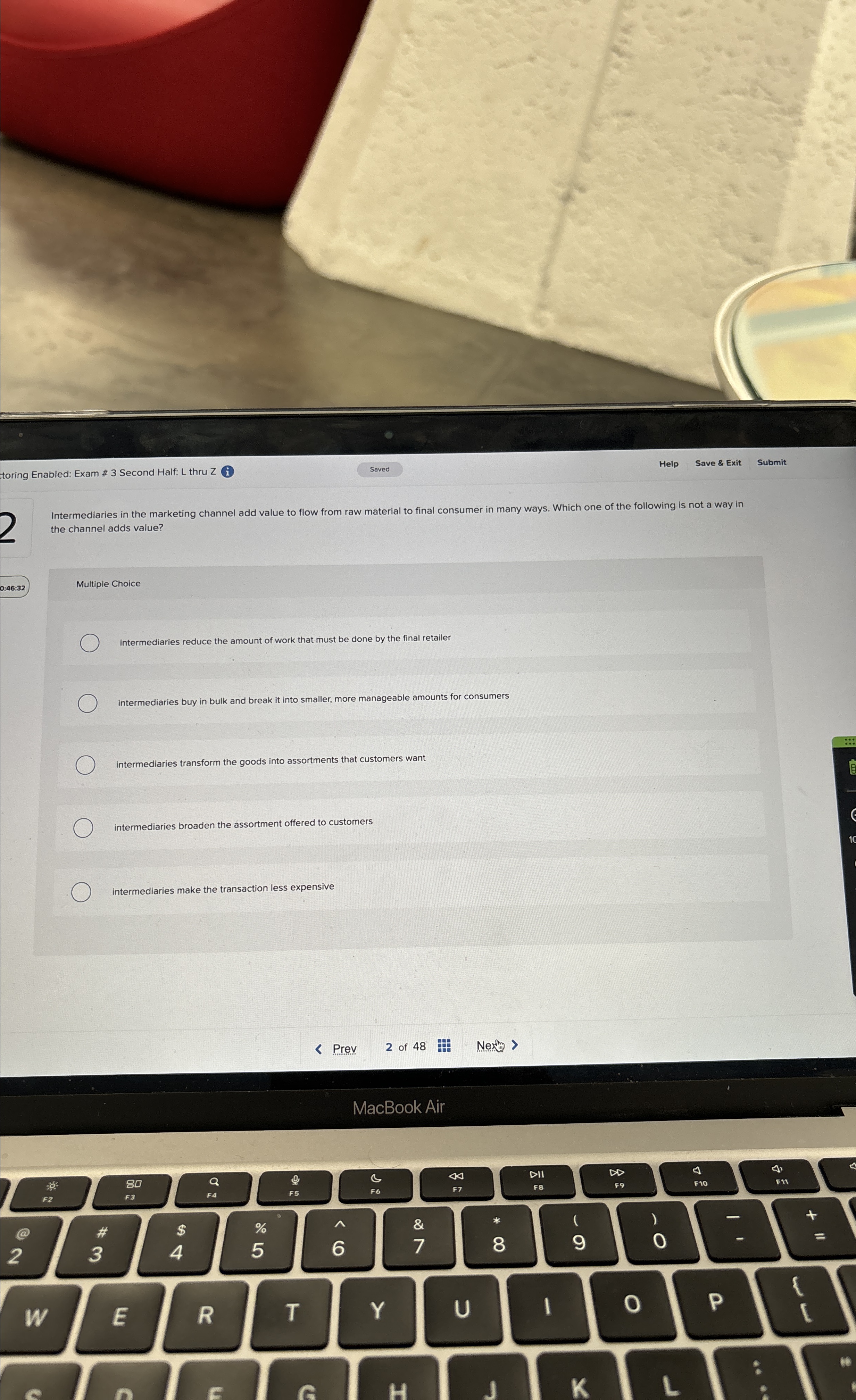  toring Enabled: Exam # 3 Second Half: L thru Z Help