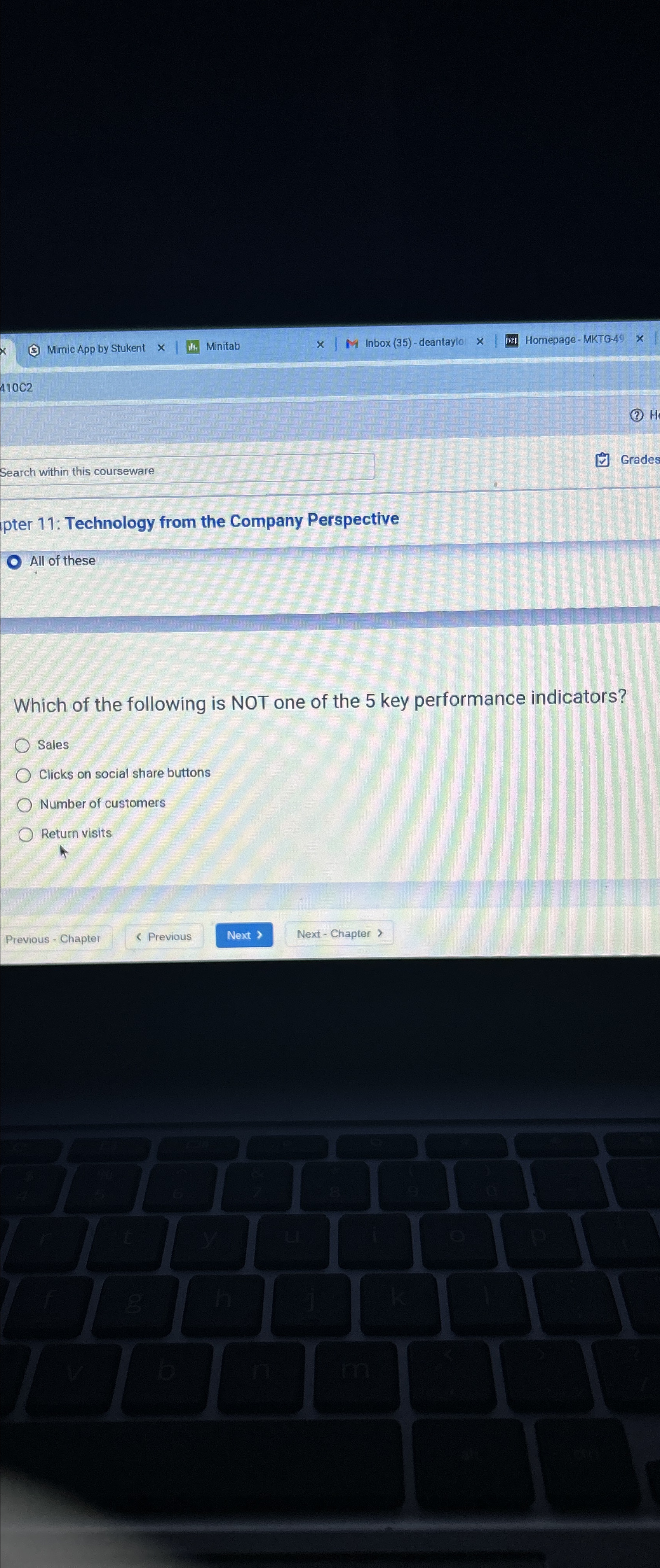  Mimic App by Stukent Minitab Inbox (35)- deantaylo Homepage - MKTG-49