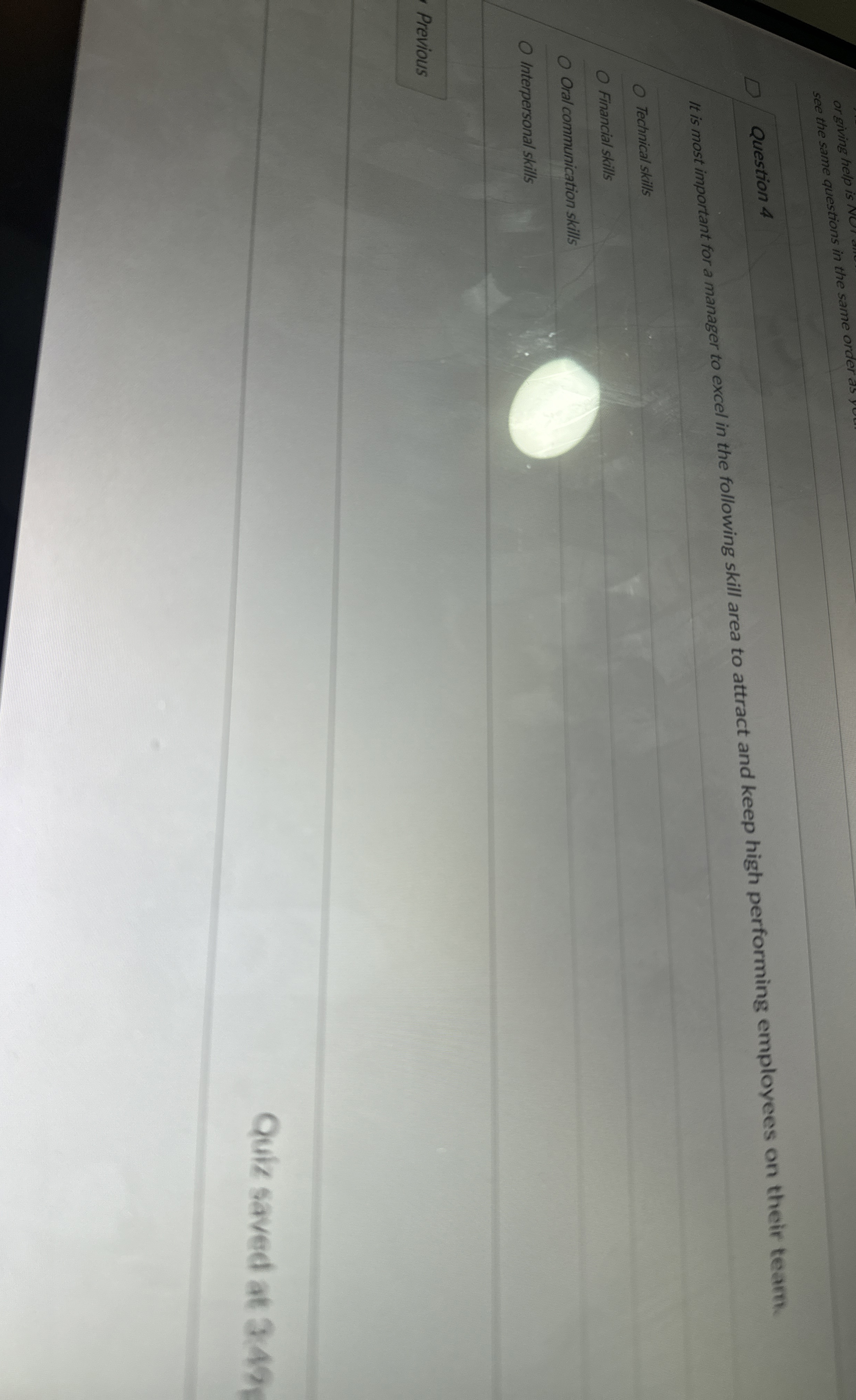 see the same questions in the same order as Question 4