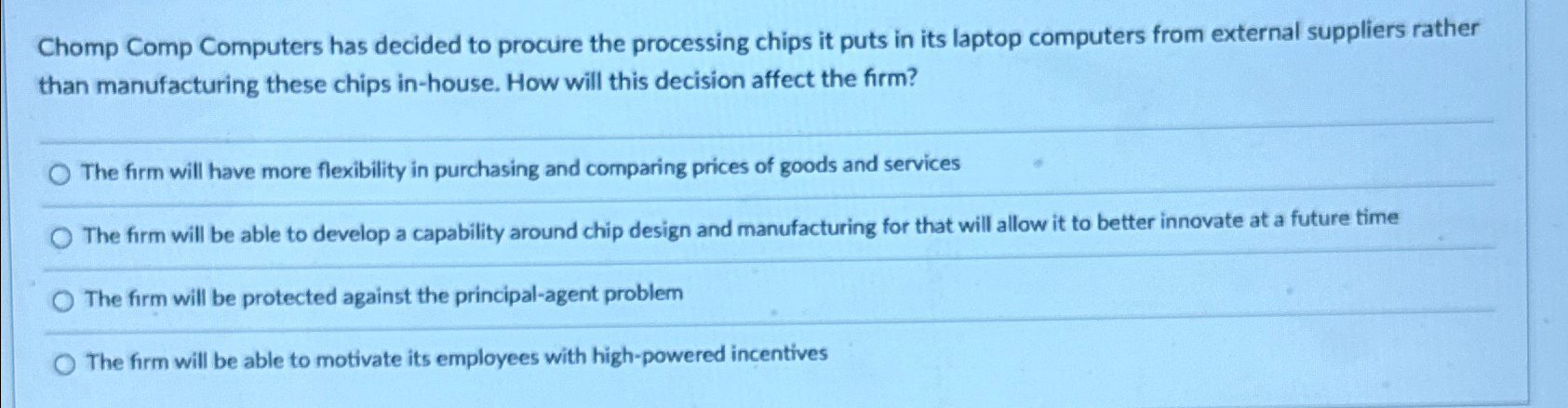  Chomp Comp Computers has decided to procure the processing chips it