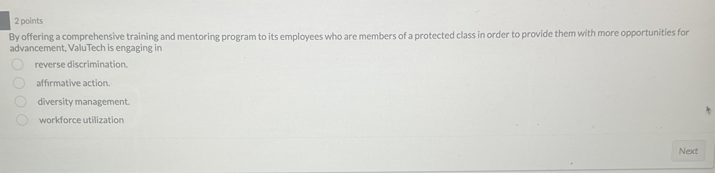  2 points By offering a comprehensive training and mentoring program to