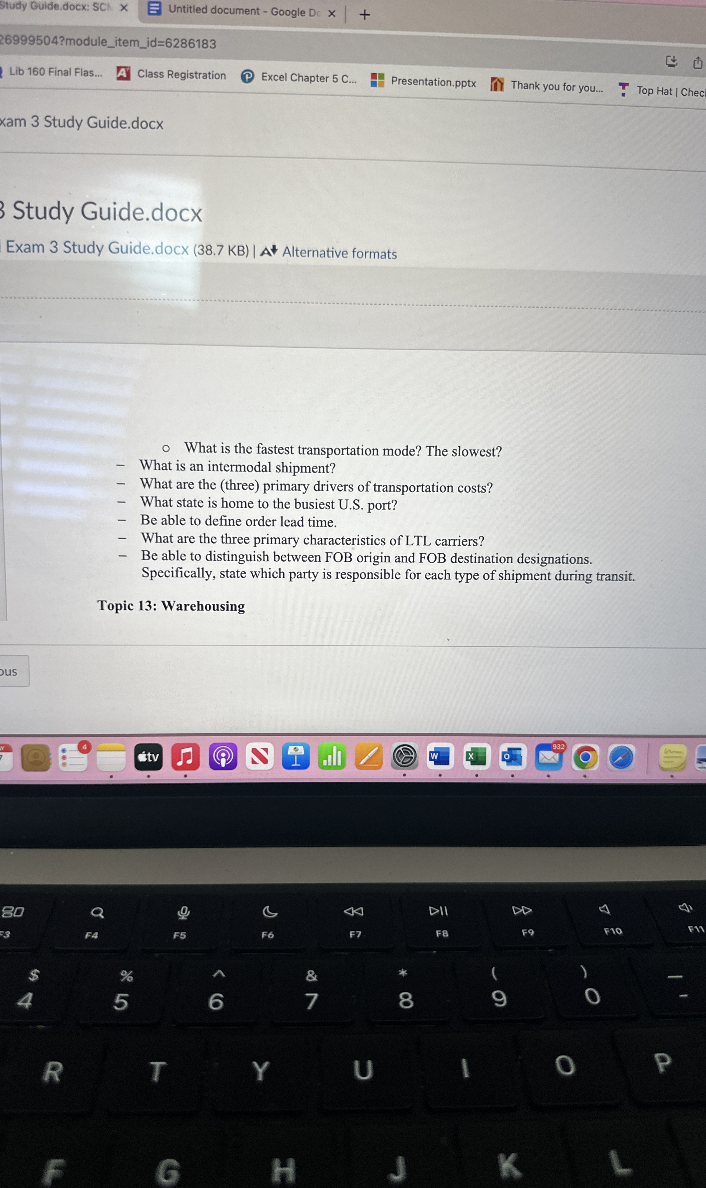  Study Guide.docx: SCl Untitled document - Google D 26999504?module_item_id=6286183 Lib 160