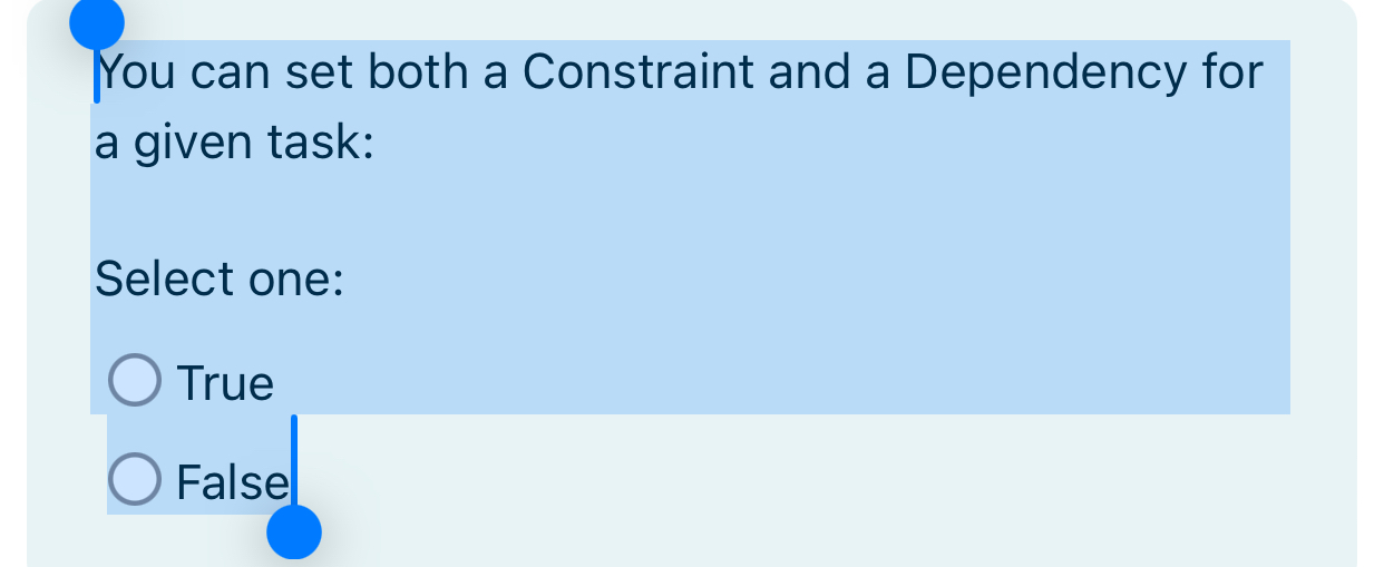  You can set both a Constraint and a Dependency for a