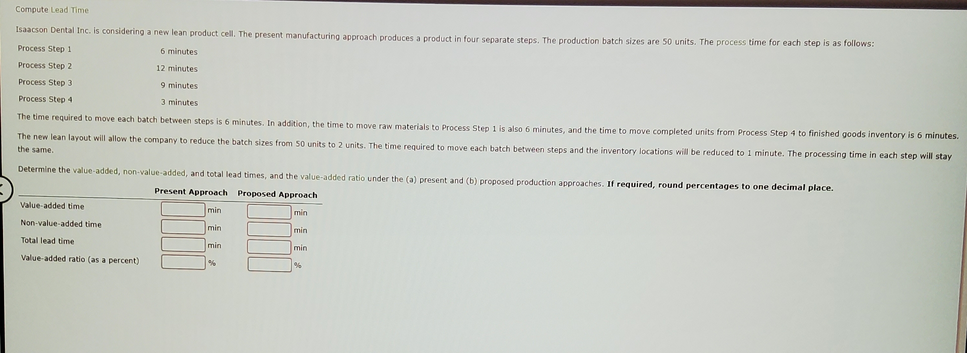  Compute Lead Time Process Step 1 Process Step 2 Process Step