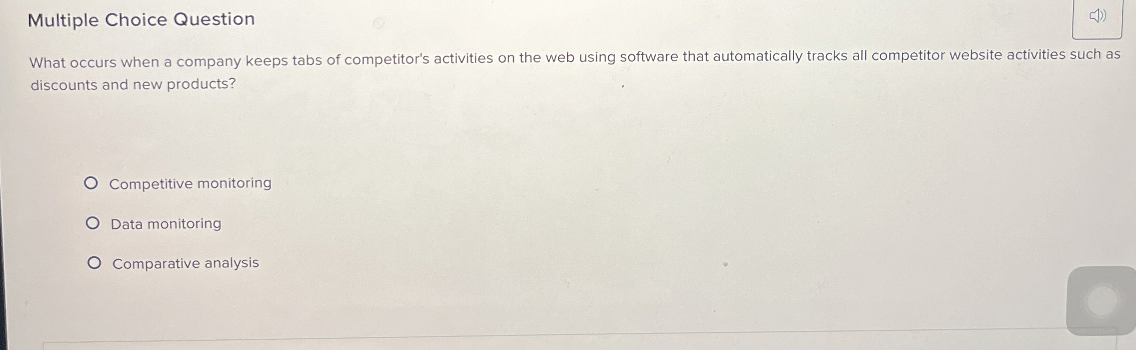  Multiple Choice Question What occurs when a company keeps tabs of